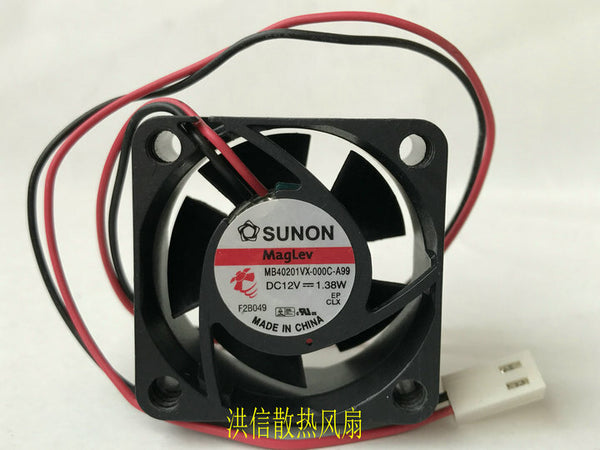SUNON MB40201VX-000C-A99 DC12V 1.38W 40*40*20MM 4CM 2Pin Cooling Fan