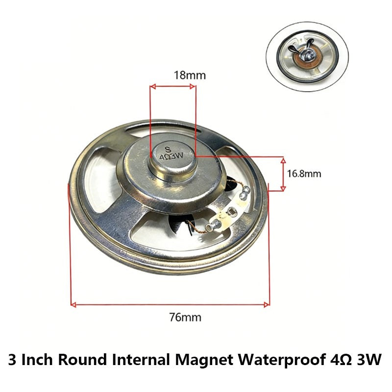 3 Inch 4Ω 8Ω 16Ohm 1W 2W 3W 5W 10W 20W Full-range Speaker Loudspeaker Waterproof
