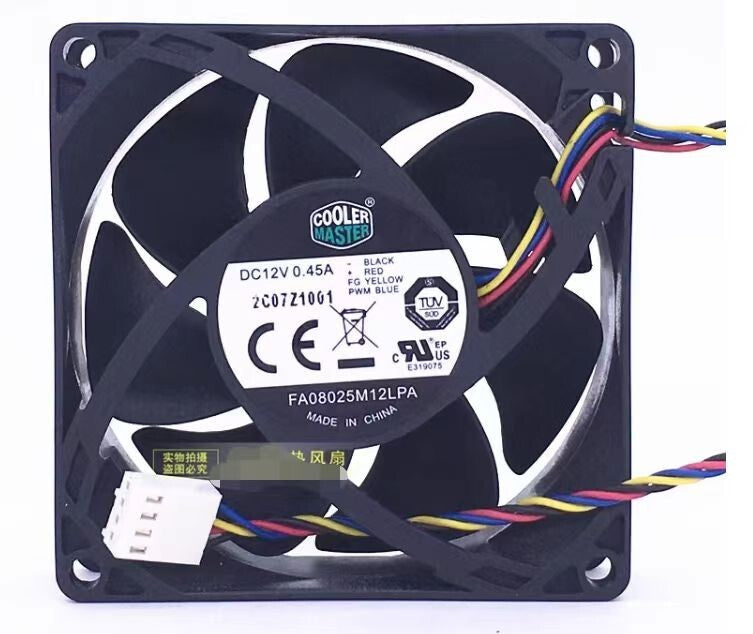 Cooler Master FA08025M12LPA DC12V 0.45A 8CM 4-Wire Cooling Fan