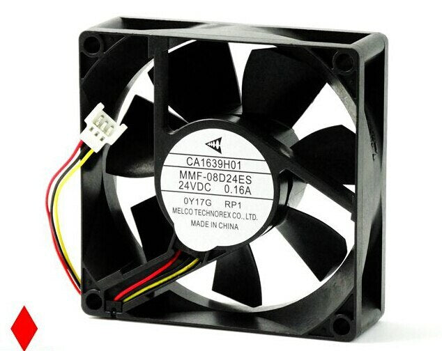 REPLACEMENT: CA1639H01 MMF-08D24ES-RP1 24V 0.16A 80 * 80 * 25MM three wire fan