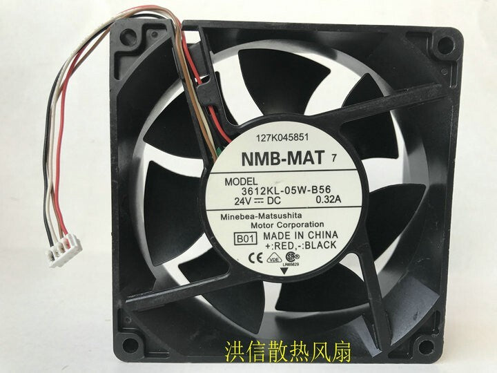 NMB-MAT 9032 3612KL-05W-B56 DC24V 0.32A 4-wire inverter fan