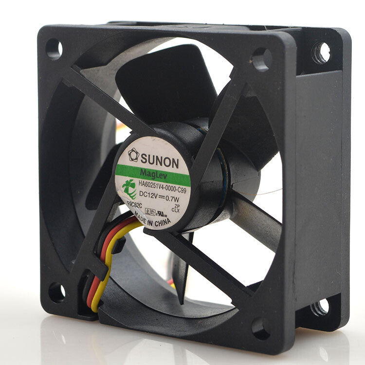 1PCS Sunon 60x60x25mm 12V 0.7W 6CM 3 Pin Cooling Fan HA60251V4-0000-C99