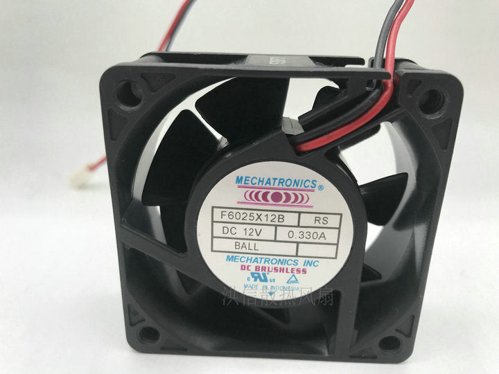 MECHATRONICS 6025 F6025X12B RS 12V 0.330A 6CM cooling fan