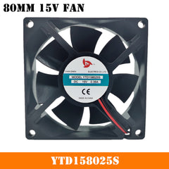 80mm 15V Fan 8cm NEW For YTD158025S DC15V 0.35A 2-wire 80x80x25mm Cooling Fan