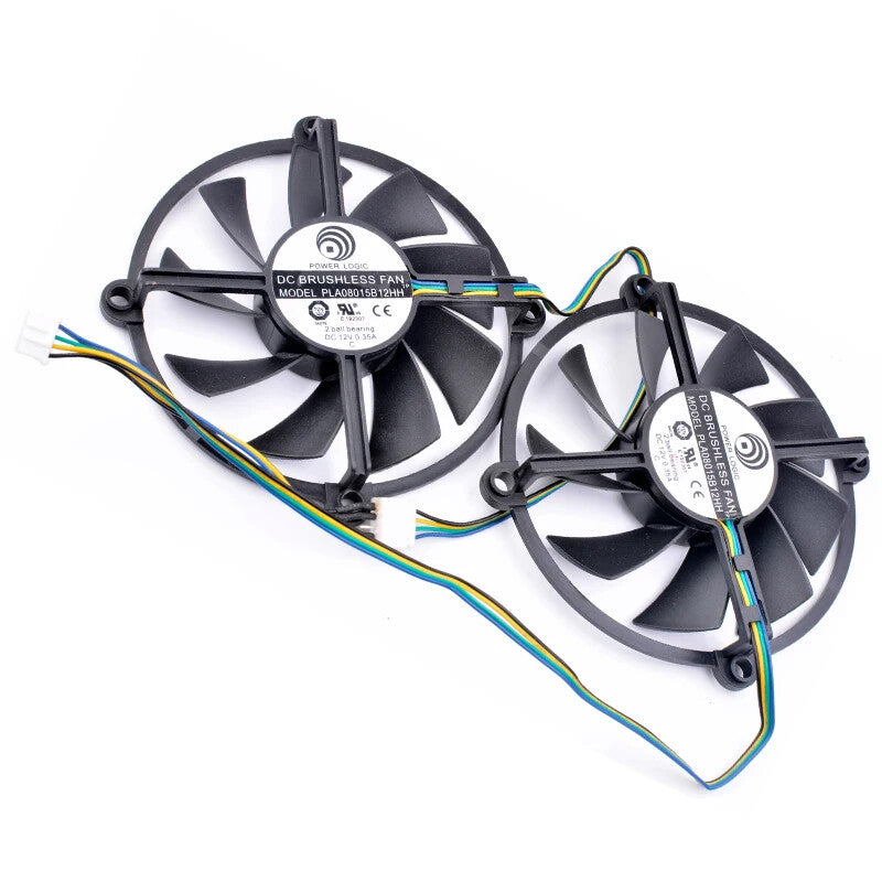 2Pcs/Lot PLA08015B12HH 12V 0.35A 85mm GTS250 450 graphics card cooling fan