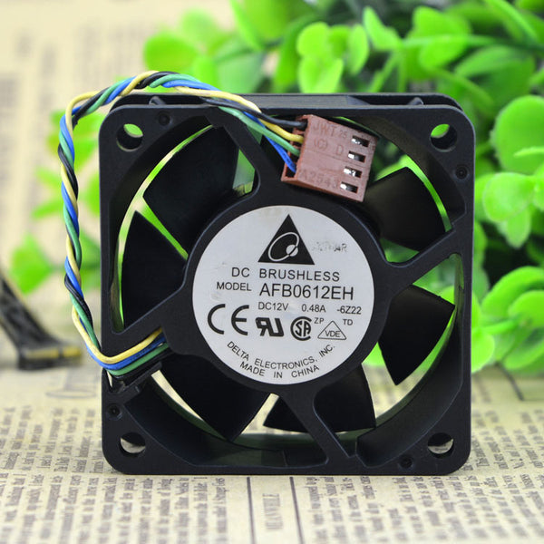 Original Delta AFB0612EH 6 cm 6CM 12V 0.48A 6025 dual ball bearing cooling fan