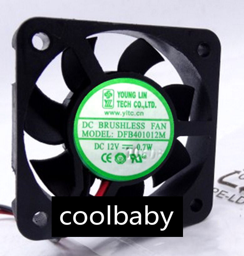 YOUNG LIN DFB401012M Fan DC 12V 0.7W 40*40*10mm 2 Pin