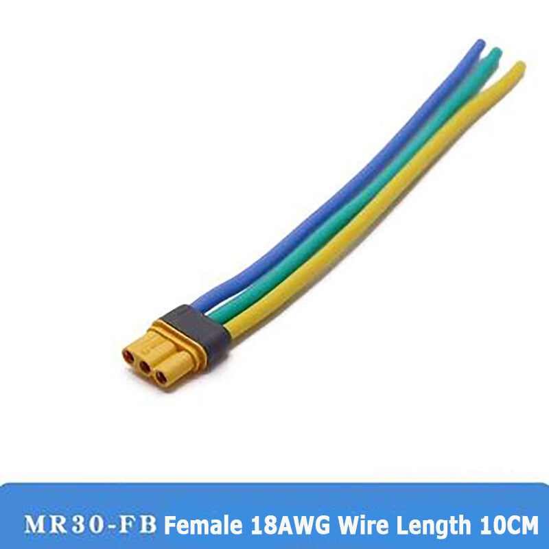 MR30 Male Female Connector Plug With Sheath 18AWG Wire Long 10CM for MOTO Motor