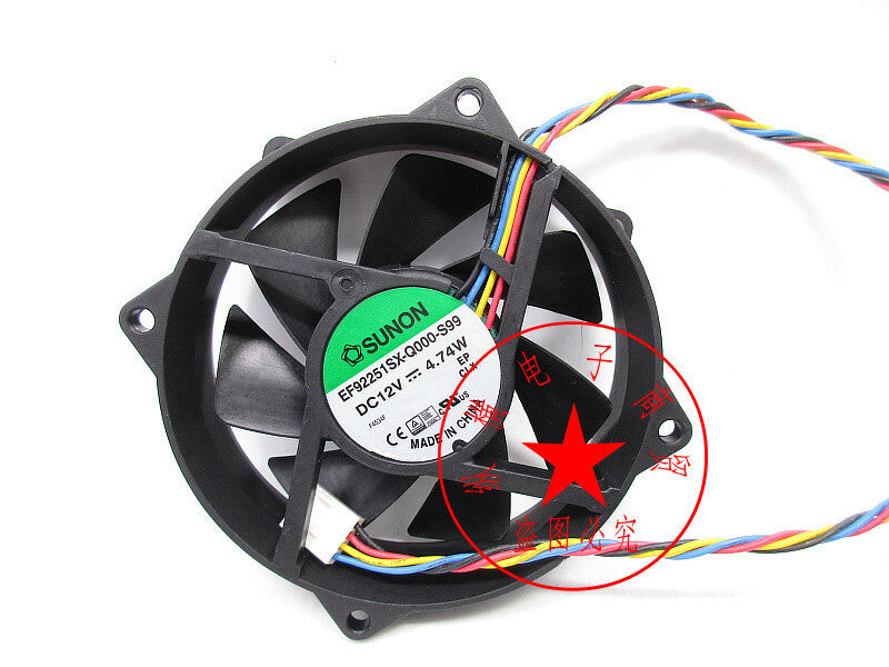 1PCS SUNON EF92251SX-Q000-S99 12V 4.74W 9CM 4PIN round frame CPU cooling fan
