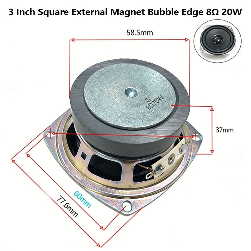 3 Inch 4Ω 8Ω 16Ohm 1W 2W 3W 5W 10W 20W Full-range Speaker Loudspeaker Waterproof