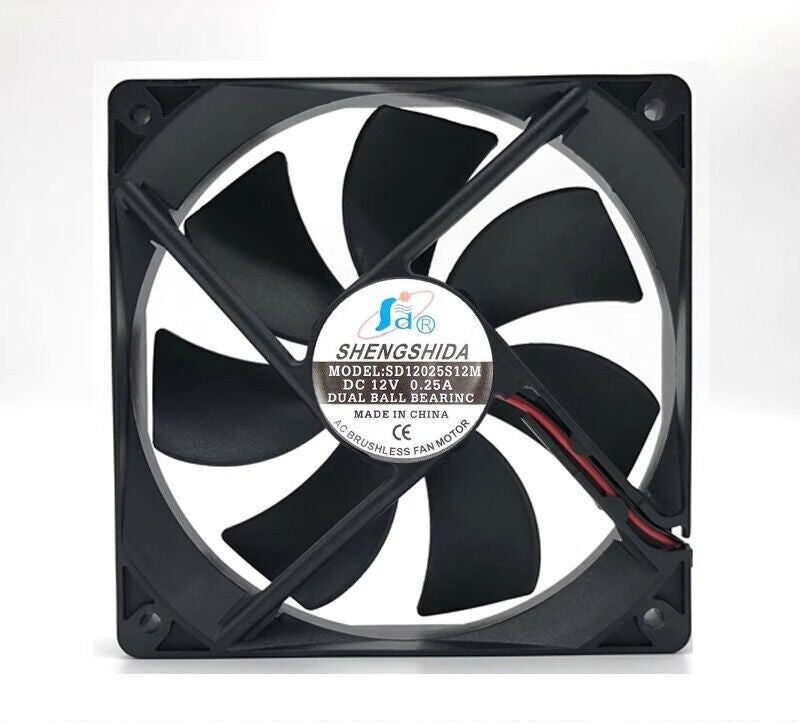 Shengshida SD12025S12M DC12v 0.25A 12025 12CM 2-Wire Cooling Fan