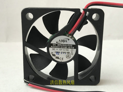 For ADDA 5010 AD0512HB-G70 DC12V 0.15A 5CM 2-wire axial cooling fan