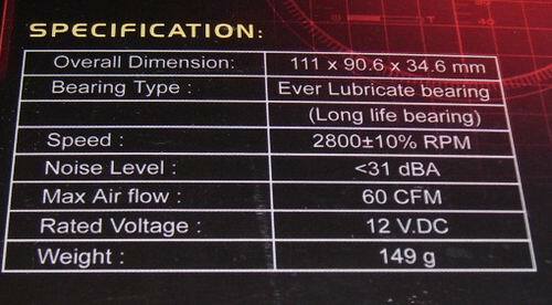 Chassis exhaust fan / chassis cooling fan / PCI bit fan Evercool FOX-2