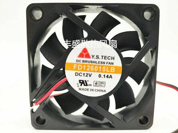 Y.S.TECH FD126015LB 6015 12V 0.14A 6CM mute power cooling fan 2pin