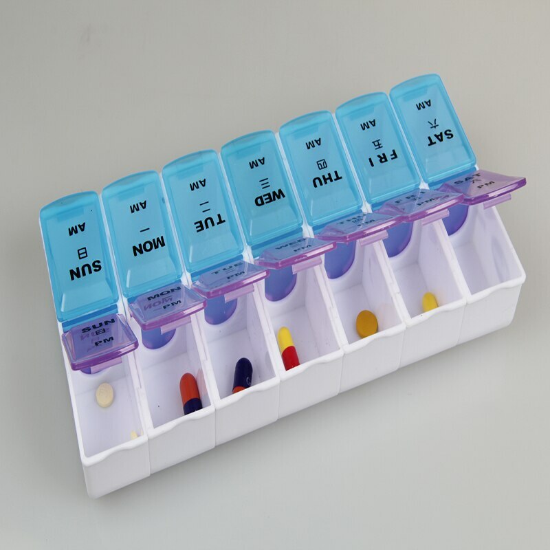 7 Days Weekly pill case 14 Grids pill storage organizer convenient pill case
