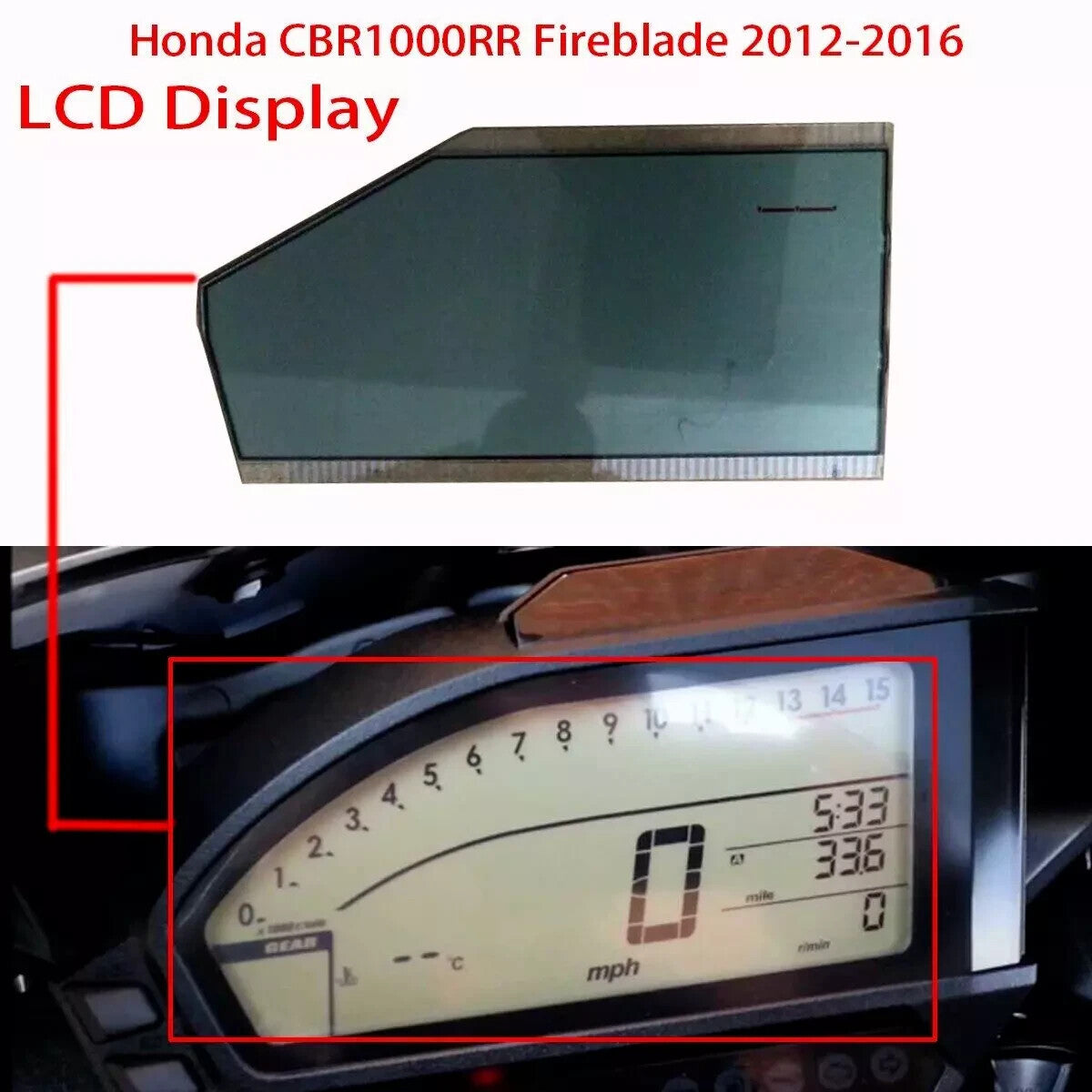 LCD Display Honda cbr1000rr cbr 1000rr 2012-2016 Speedometer Instrument Screen