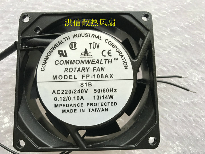 1pcs Commonwealth FP-108AX S1B AC220V/240V 0.12/0.10A 80*80*25mm 2Wire cooling