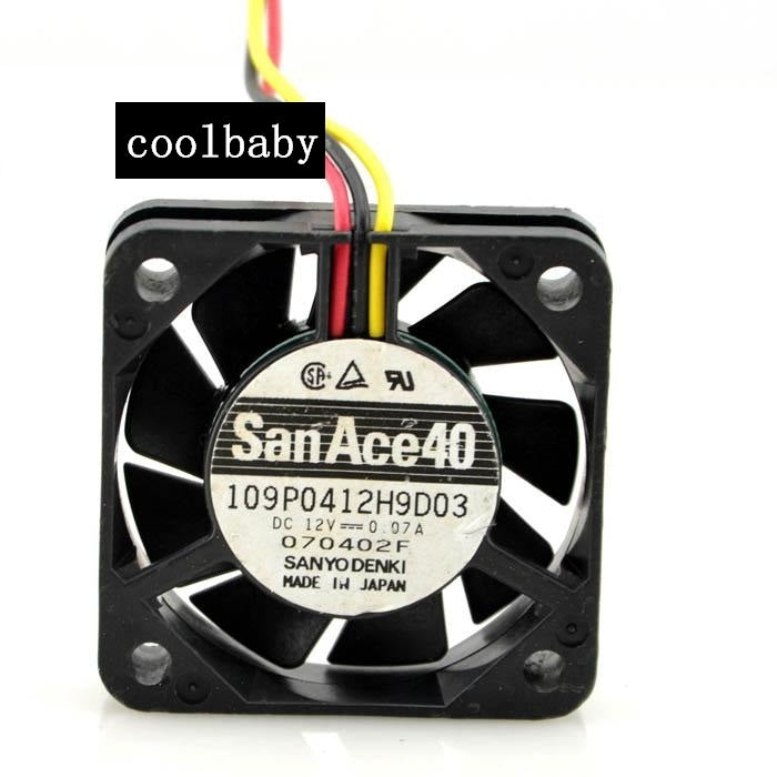 2pcs SANYO 109P0412H9D03 fan 40*40*10mm 12V 0.07A 3pin