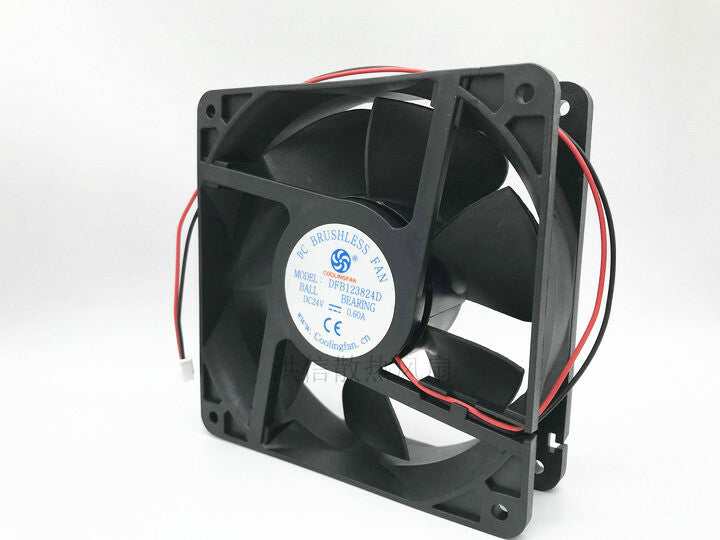 1PC COOLINGFAN DFB123824D DC24V 0.60A 12CM 2-wire gale volume cooling fan