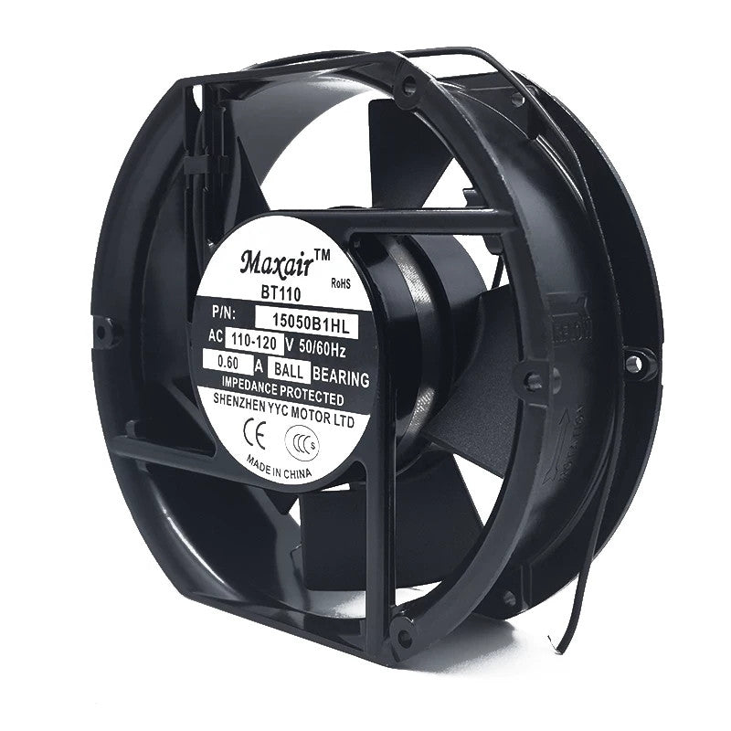 Maxair 17251 110v 0.60A BT110 BT15050B1HL 17.2 cm Cabinet AC Cooling Fan