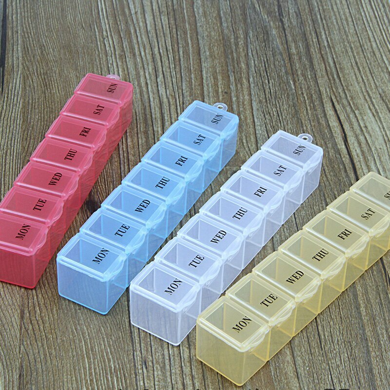 Pill Box Storage Dispenser 7 Days Pill Case Weekly Tablet Pill Medicine Box