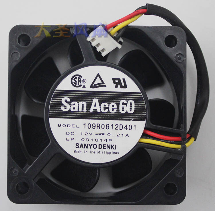 Sanyo 109R0612D401 12V 0.21A 60*60*25mm 3pin fan