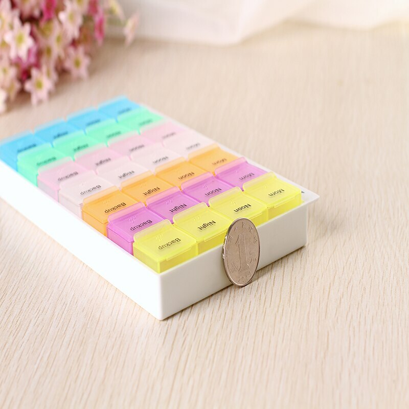 28 Grid Weekly pill organizer pill box holder Medicine Storage box