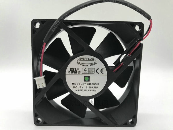 1PCS EVERFLOW F128025SH 8025 12V 0.19A 80*80*25MM 80mm cooling fan 2pin