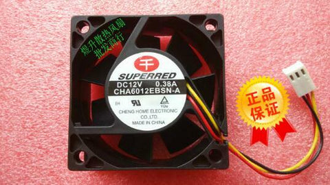 SUPERRED CHA6012EBSN-A DC12V 0.38A 6cm 3 wires 60*60*25mm cooling fan