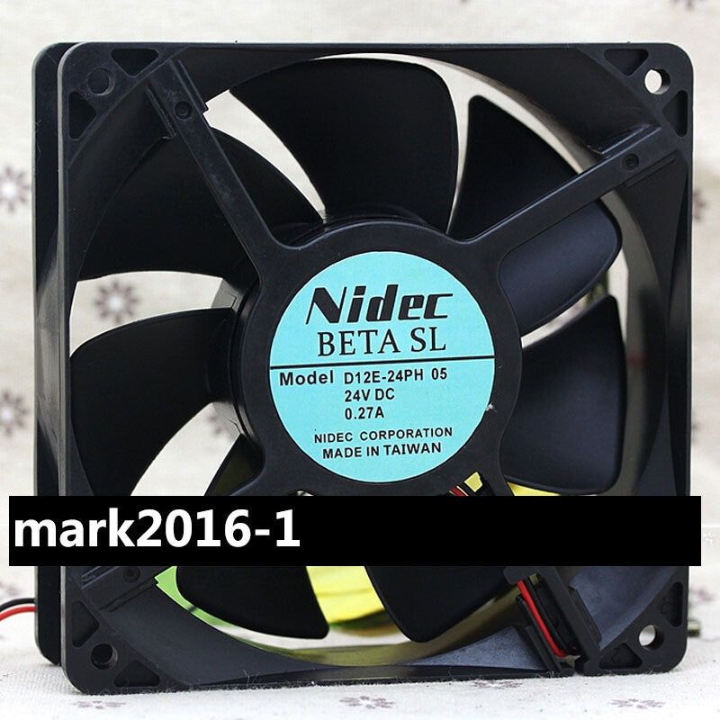 Nidec D12E-24PH 05 12cm 120*120*38mm DC 24V 0.27A 2 Wire Inverter Cooling Fan