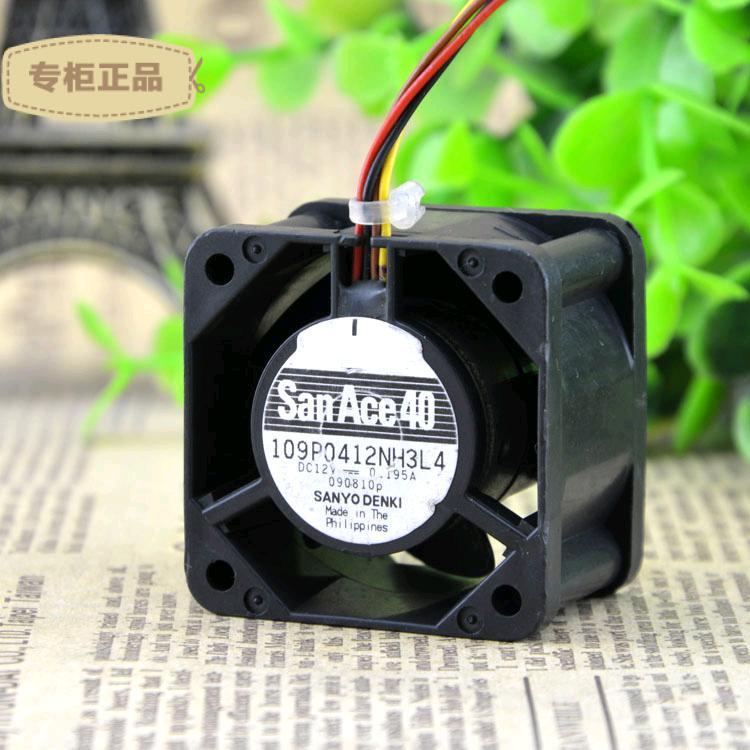 Sanyo 109P0412NH3L4 fan 12V 0.195A 40*40*28mm 3pin