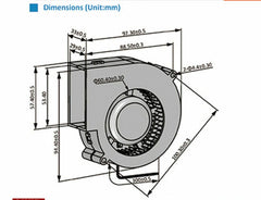 1pcs DC Turbo fan YM1209PJB1 cooling fan DC12V 2-Pin 0.40A