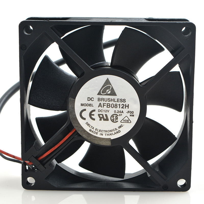Delta AFB0812H -F00 80*80*25mm DC 12V 0.24A 2-pin Axial Case Cooling Fan