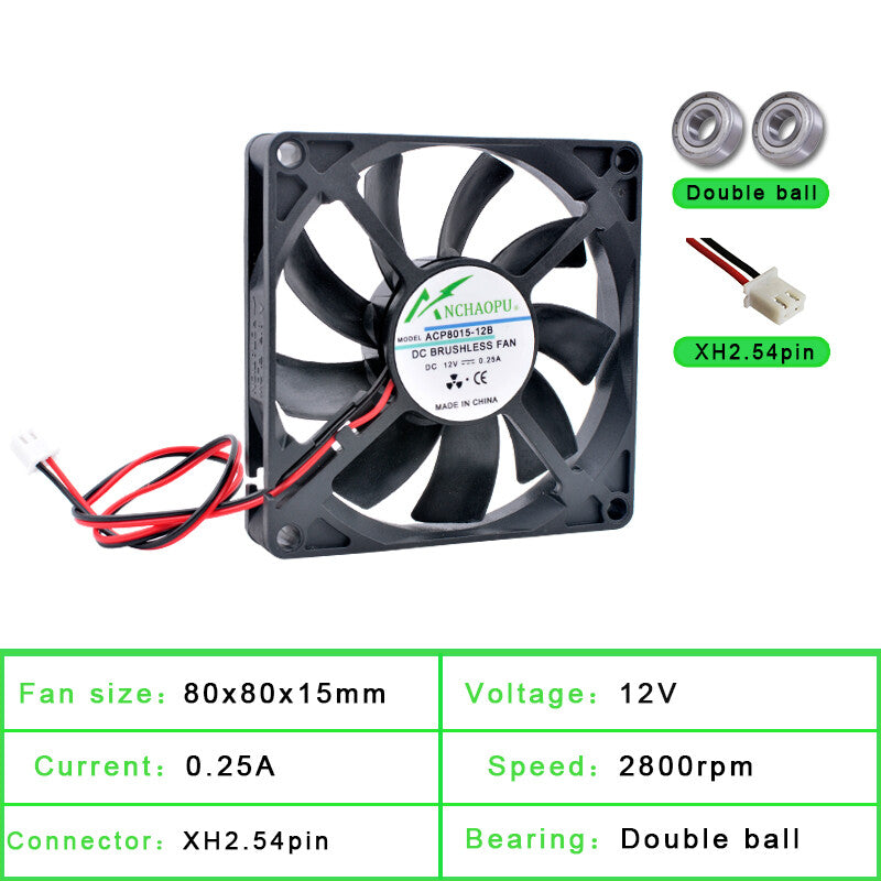 ACP8015 80mm DC5V 12V 24V 2pin cooling fan for router chassis power supply