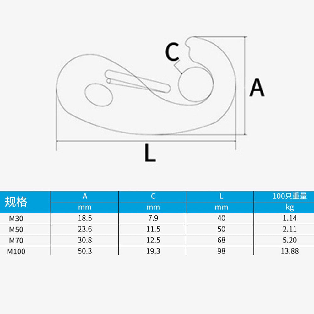 Stainless Steel Portable Snap Hook Boat Rigging Spring Clip Wire Gate Carabiner