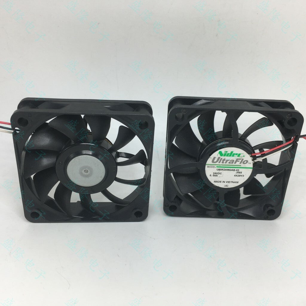 NIDEC U60R24MGAB-53 DC24V 0.09A 60x60x15mm Dual Ball Bearing Quiet Cooling Fan