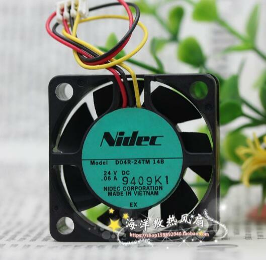 1PCS Nidec 40*40*15 24V 0.06A D04R-24TM 14B 3 wire fan