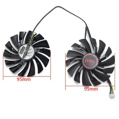 95mm MSI GTX950 GTX960 GTX970 GAMING Dual Fan PLD10010S12HH 4Pin 12V 0.40A R189a