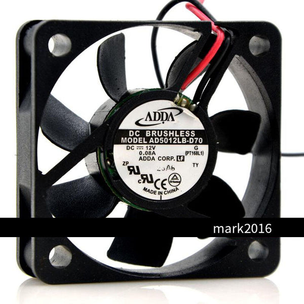 1 PCS ADDA Fan AD5012LB-D70 DC 12V 0.08A 5CM 5015 2 Pin