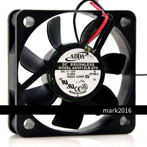 1 PCS ADDA Fan AD5012LB-D70 DC 12V 0.08A 5CM 5015 2 Pin