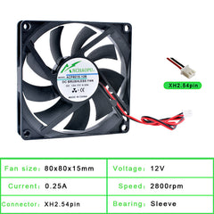 ACP8015 80mm DC5V 12V 24V 2pin cooling fan for router chassis power supply