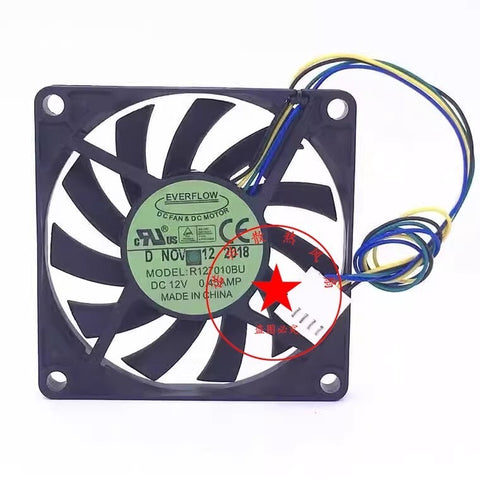 FOR EVFLOW R127010BU 12V 0.45A 7CM 7010 4-Wires Silent Cooling Fan