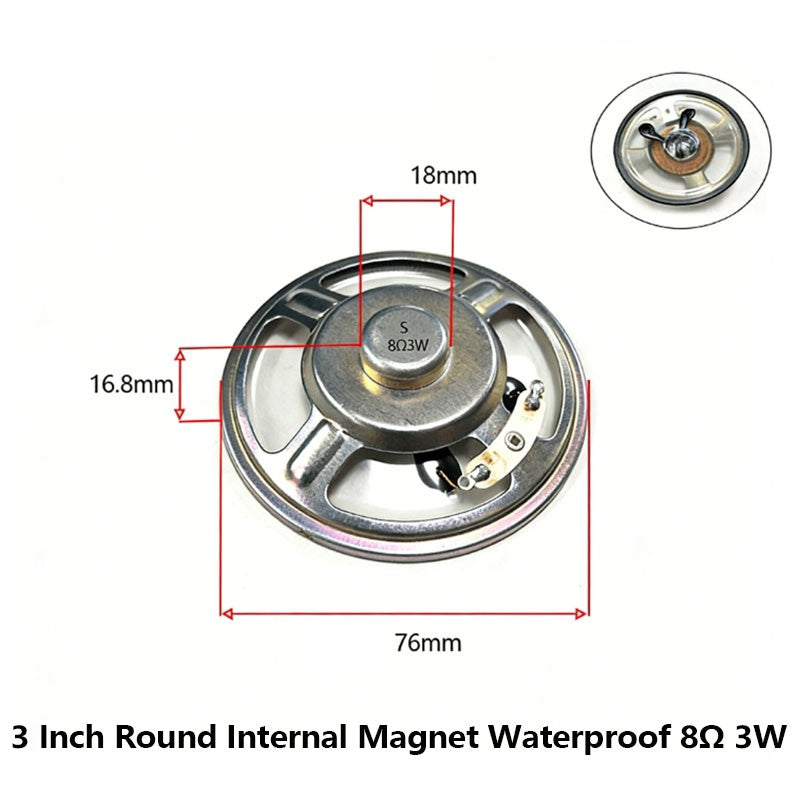 3 Inch 4Ω 8Ω 16Ohm 1W 2W 3W 5W 10W 20W Full-range Speaker Loudspeaker Waterproof