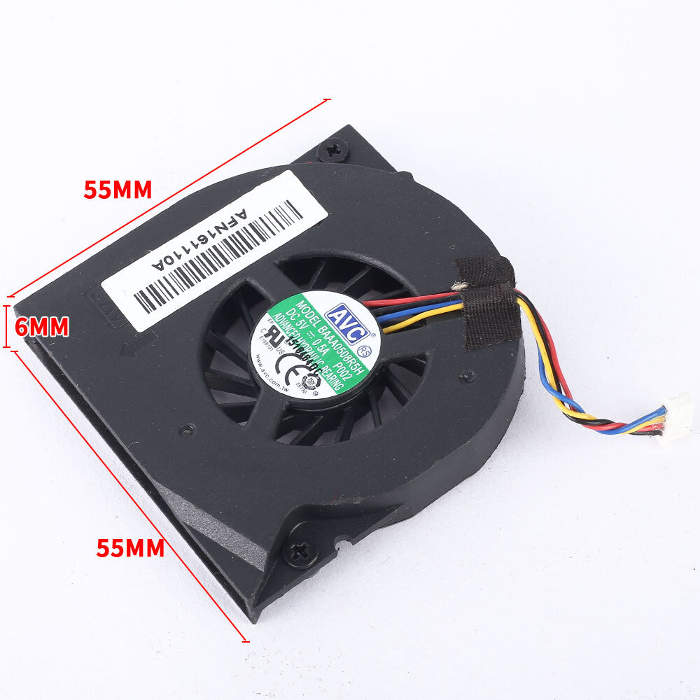 AVC 5V DC 55mm 55*55*8mm Laptop Blower Fan - BAAA0508R5H 4 Pin