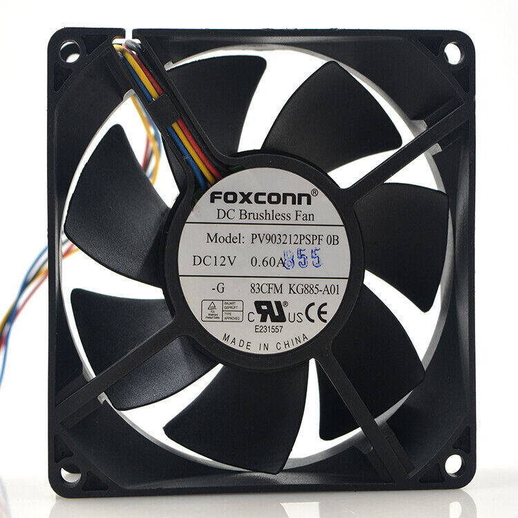 FOXCONN PV903212PSPF 0B fan 12V 0.60A 4wire 90*32mm
