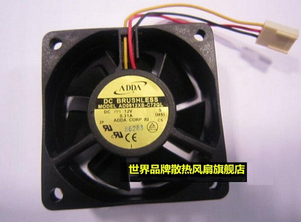 ADDA AD0612XB-C72GL DC 12V 0.31A 6cm Ball Bearing Server Square cooling fan