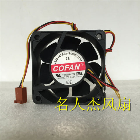 1pcs COFAN F-6025HH12B 6025 6CM6 cm 12V 0.45A mute cooling fan