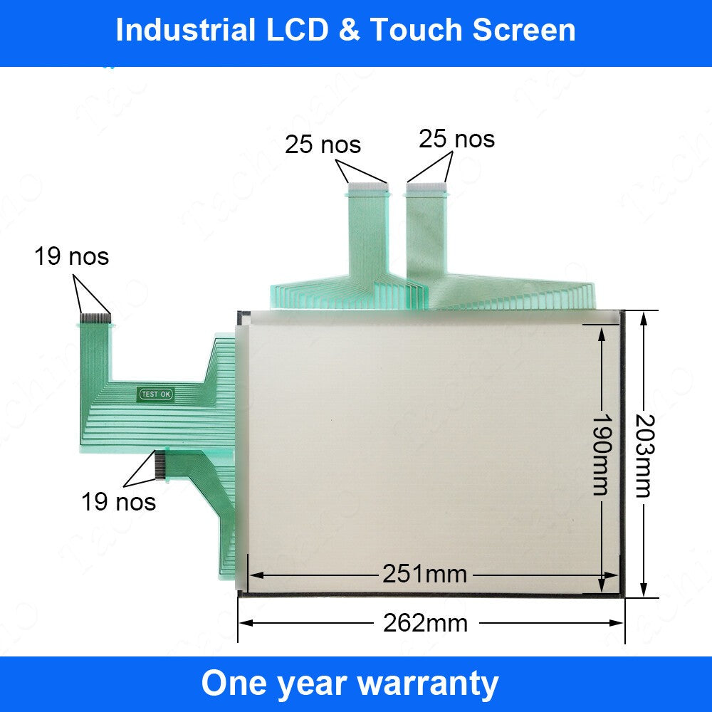 NS12-TS01 NS12-TS01-V1 Touch Screen Panel for Omron NS12-TS01-V2 with Overlay