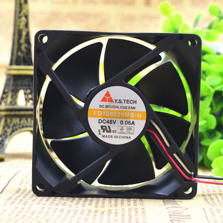 Y.STECH FD488025MB-N 48V 0.06A 8025 8CM Three-wire Cooling Fan