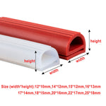 e-Shape Silicone Rubber Sealing Strip 12mm-25mm Window Oven Door Seal Gasket